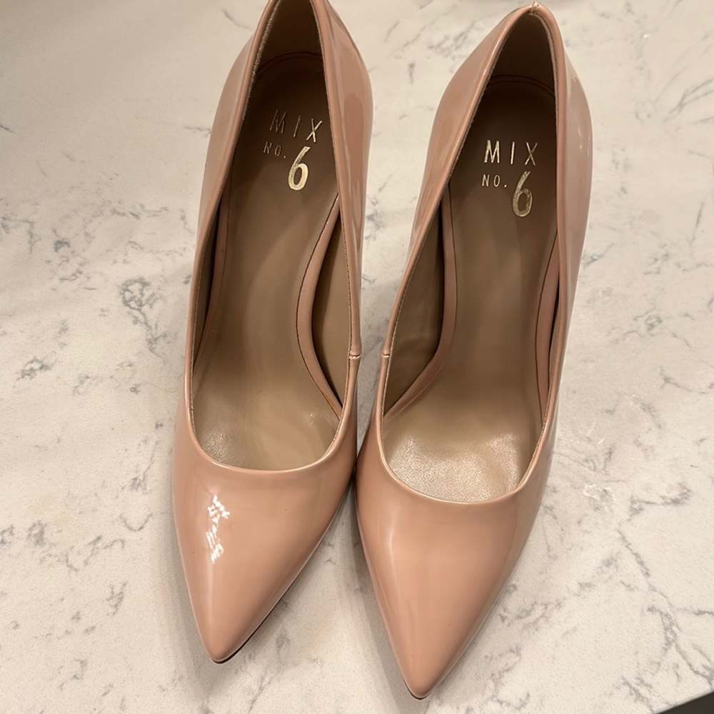 Nude colored, high heels.